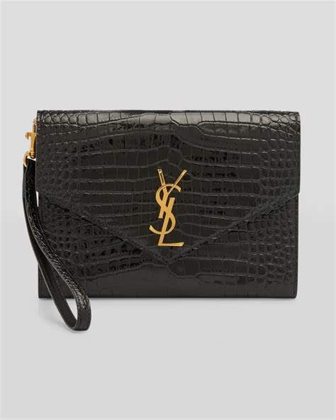 ysl envelope clutch crocodile|saint laurent YSL pouch.